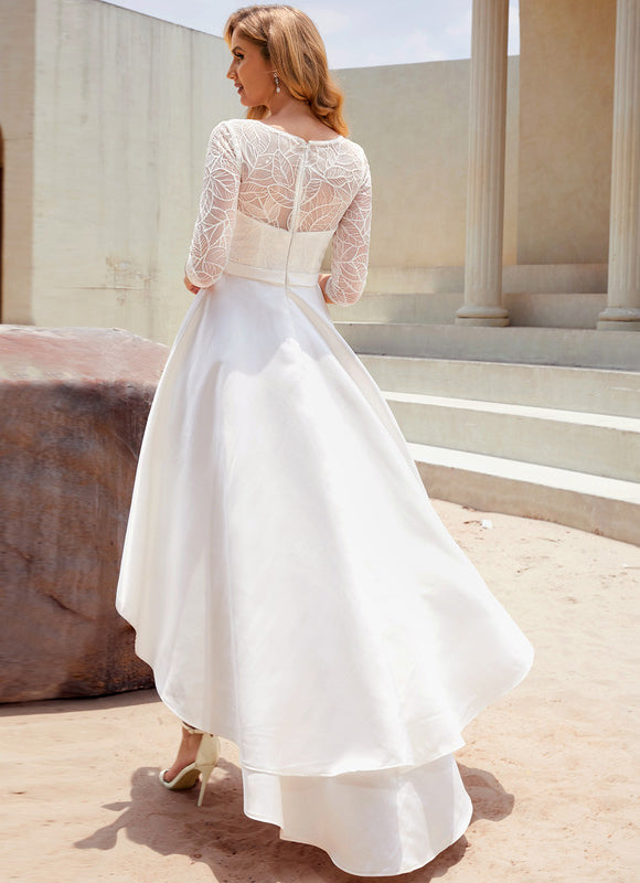 Robe Nuptiale Satinée À Volants. - gallery 6