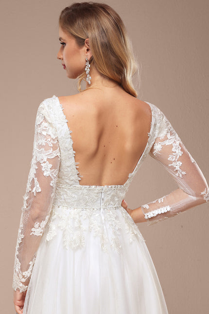 Robe Nuptiale Vaporeuse À Manches Longues - gallery 3