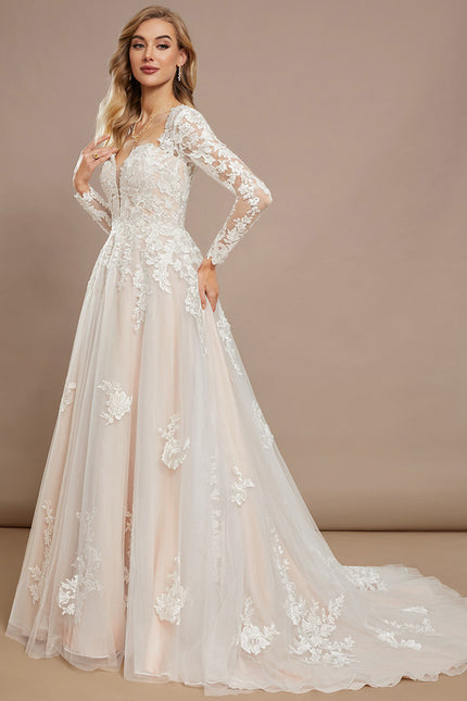 Robe Nuptiale Romantique À Manches Longues - gallery 2
