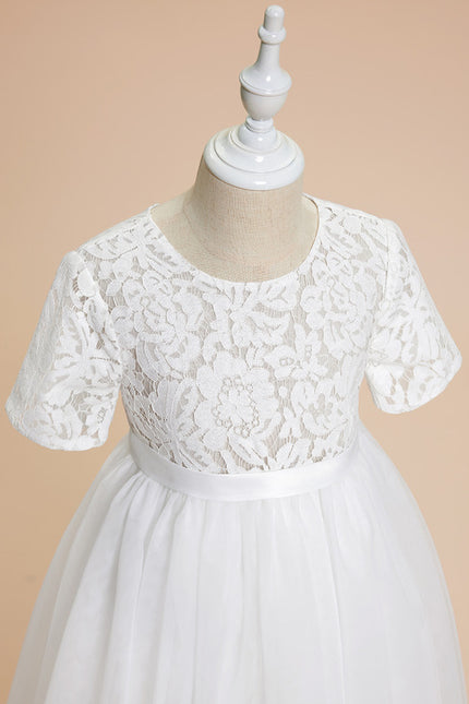 Robe Enfant Tulle Élégante Blanche - gallery 2