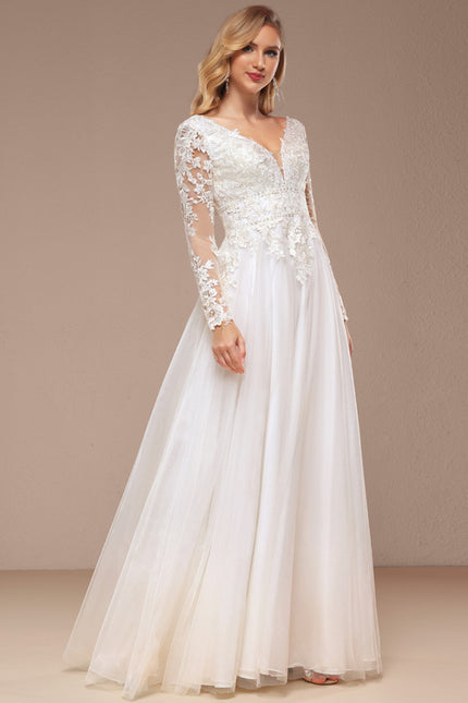 Robe Nuptiale Vaporeuse À Manches Longues - gallery 4