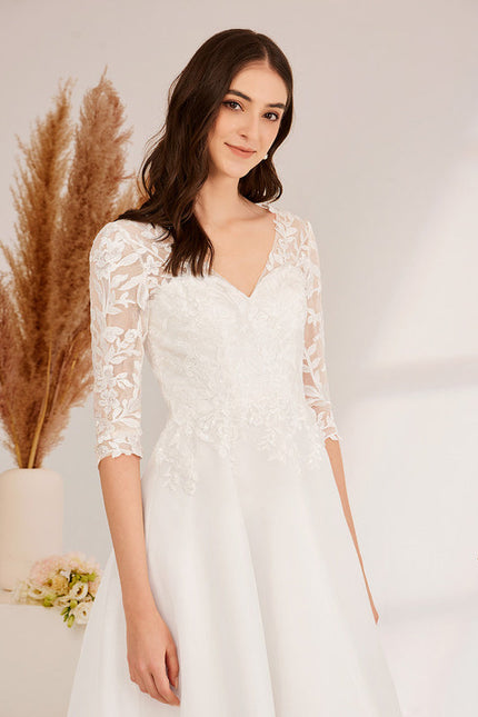 Robe Nuptiale Fluide À Volants Raffinés - gallery 2