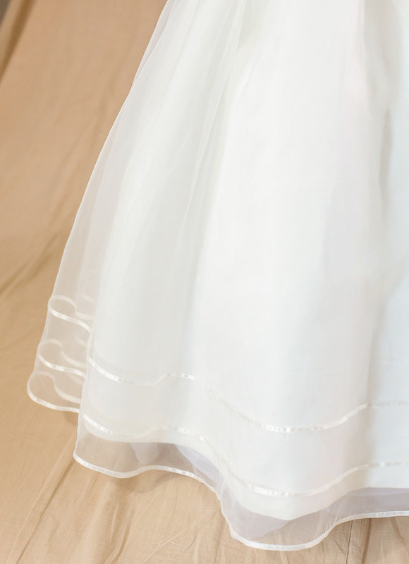 Robe Enfant Mariage Élégante En Satin - gallery 1