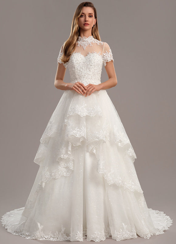 Robe Nuptiale À Volants Délicats - gallery 1