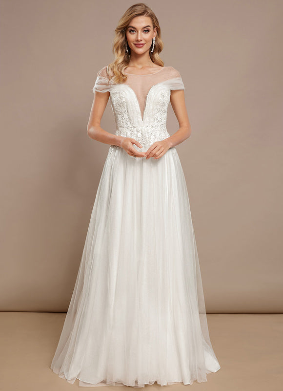 Robe Nuptiale Élégante À Décolleté Plongeant