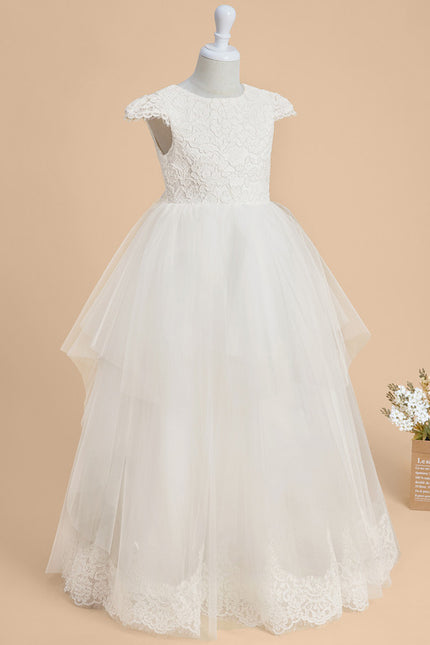 Robe Enfant Tulle Élégante Avec Nœud - gallery 2