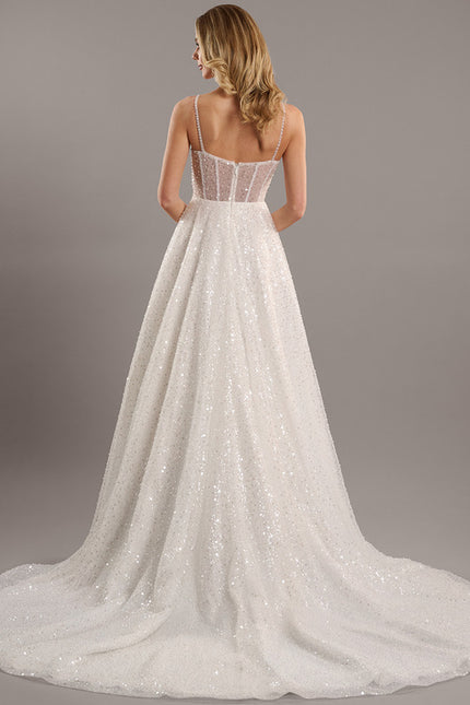 Robe Nuptiale Scintillante À Traîne - gallery 6