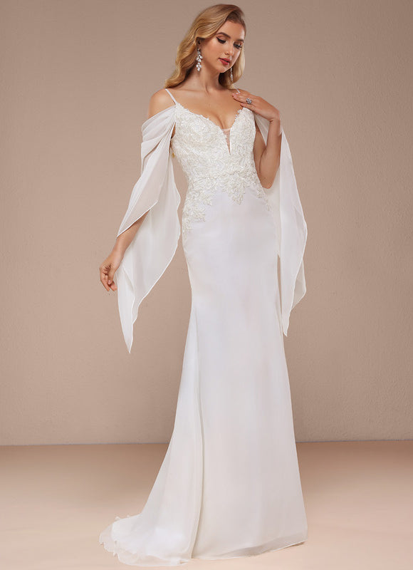 Robe De Mariée Élégante À Traîne
