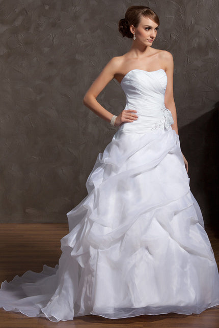 Robe Nuptiale Romantique En Organza - gallery 3