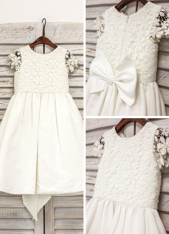 Robe Enfant Satinée Élégante Avec Nœud - gallery 3