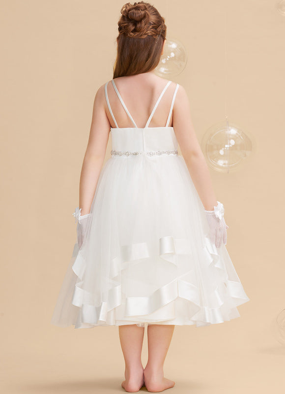 Robe Enfant Satinée Avec Tulle. - gallery 3