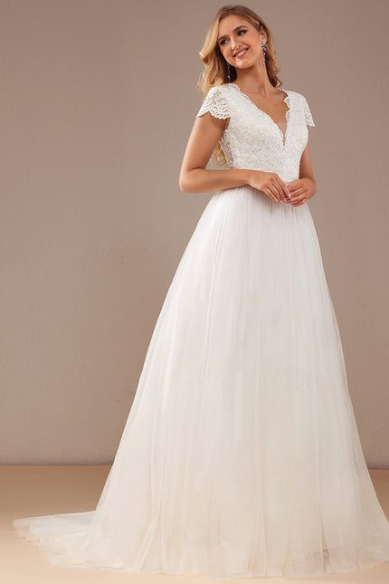Robe Nuptiale Éthérée À Traîne - gallery 5