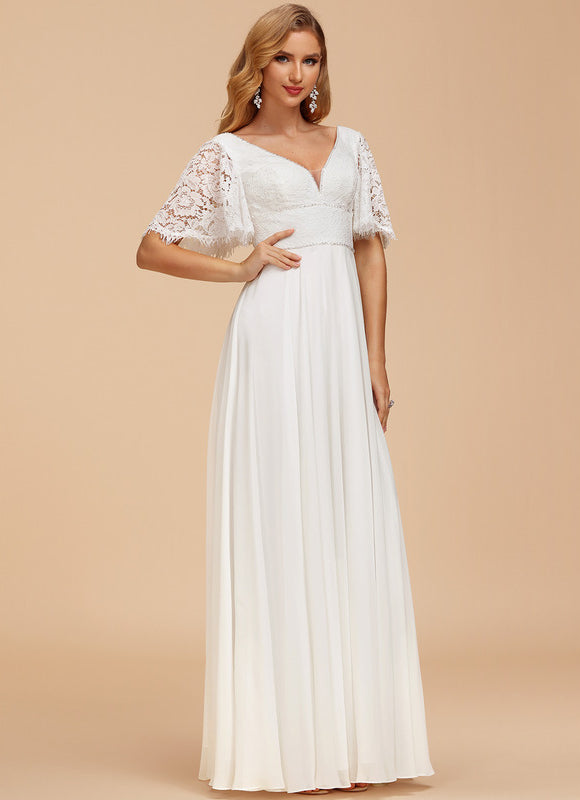 Robe Nuptiale Col V Aérienne Élégante - gallery 2