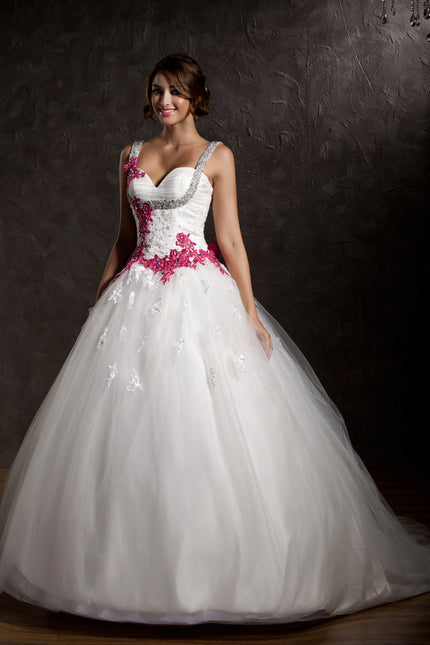 Robe Nuptiale Éclatante En Tulle - gallery 2
