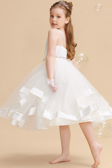 Robe Enfant Satinée Avec Tulle. - gallery 1