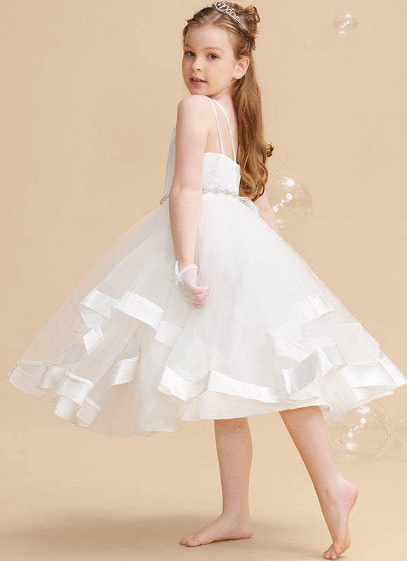 Robe Enfant Satinée Avec Tulle. - gallery 1