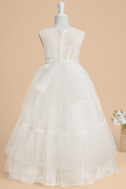 Robe Enfant Élégante En Tulle Fleuri - gallery 6