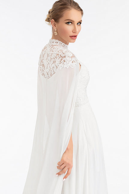 Robe Nuptiale Élégante Avec Cape - gallery 5