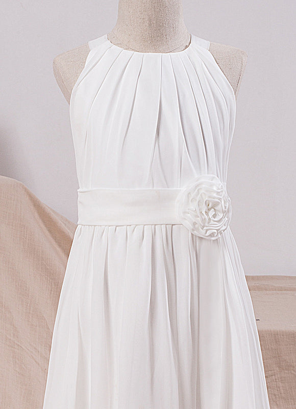 Robe Enfant Élégante À Fleurs Blanches - gallery 1