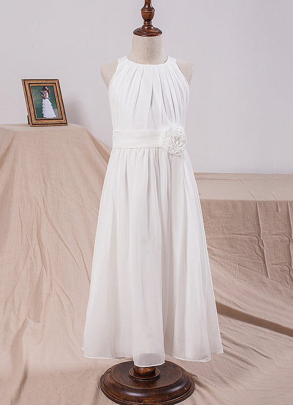Robe Enfant Élégante À Fleurs Blanches