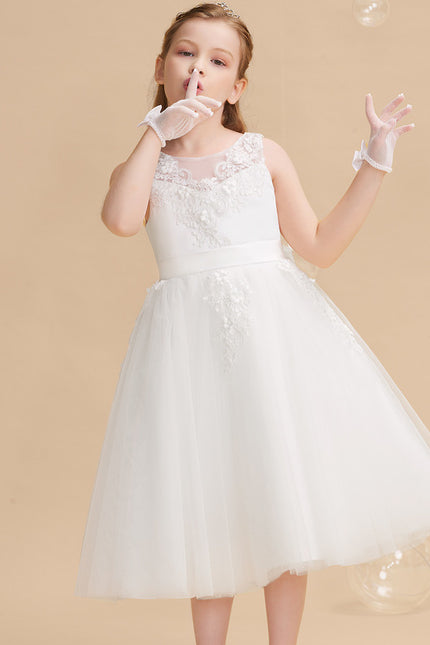 Robe Enfant Élégante À Nœud Satin - gallery 2
