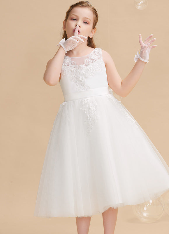 Robe Enfant Élégante À Nœud Satin - gallery 2