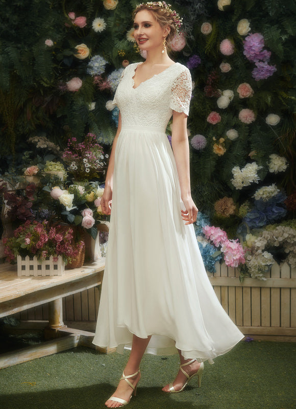Robe Nuptiale Fluide À Dentelle - gallery 4