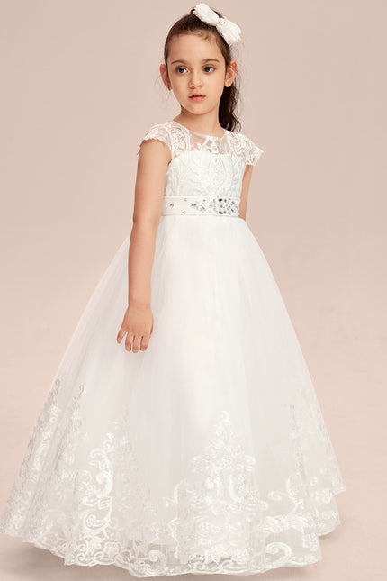 Robe Enfant Mariage Tulle Brodé - gallery 6