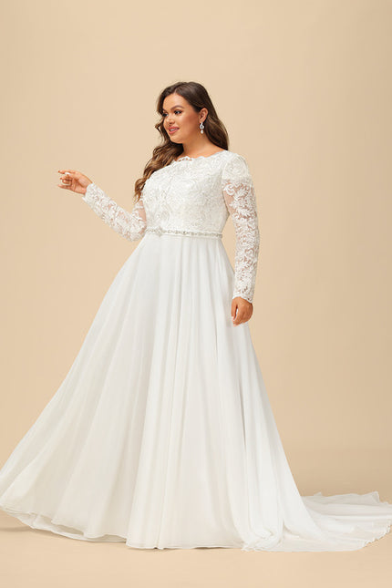 Robe Nuptiale Romantique À Manches Longues - gallery 7