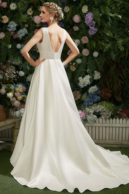 Robe Nuptiale Satinée Avec Poches - gallery 1