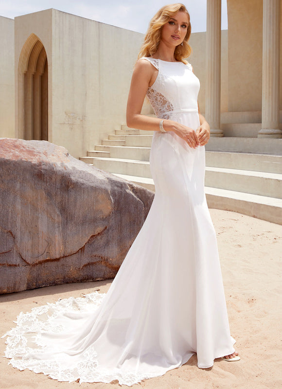 Robe Nuptiale Élégante En Mousseline