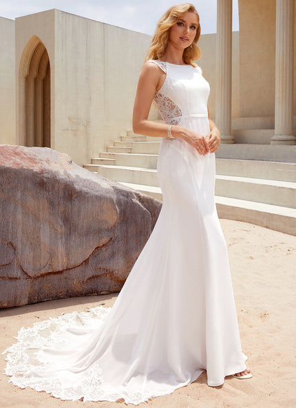 Robe Nuptiale Élégante En Mousseline