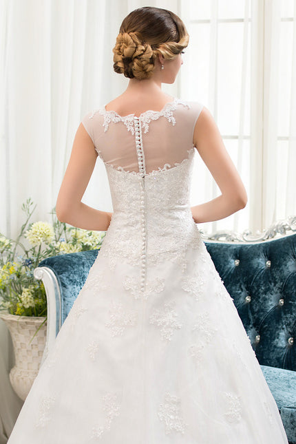 Robe Nuptiale Romantique À Manches Courtes - gallery 6