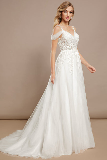 Robe Nuptiale Romantique À Traîne Élégante - gallery 1