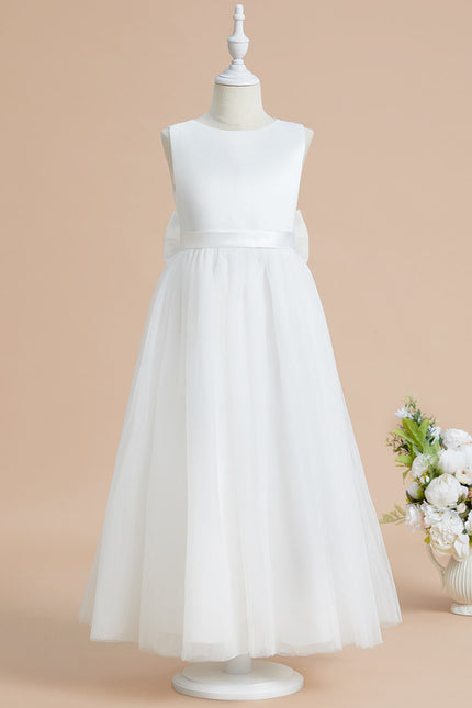 Robe Enfant Satinée Avec Nœud Élégant - gallery 2