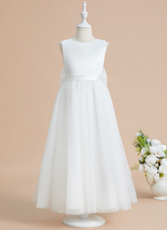 Robe Enfant Satinée Avec Nœud Élégant - gallery 2