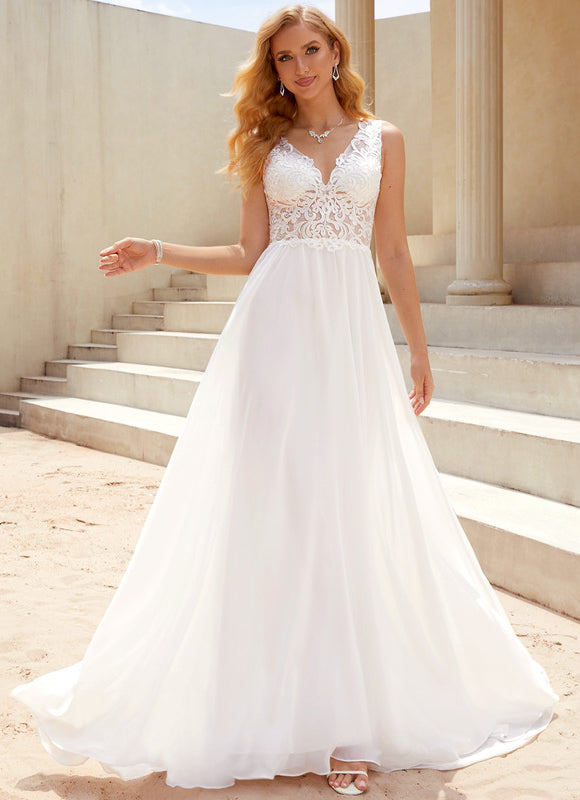 Robe Nuptiale Légère En Dentelle - gallery 3