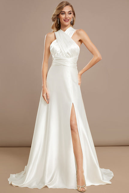 Robe Nuptiale Satinée À Décolleté Croisé - gallery 3