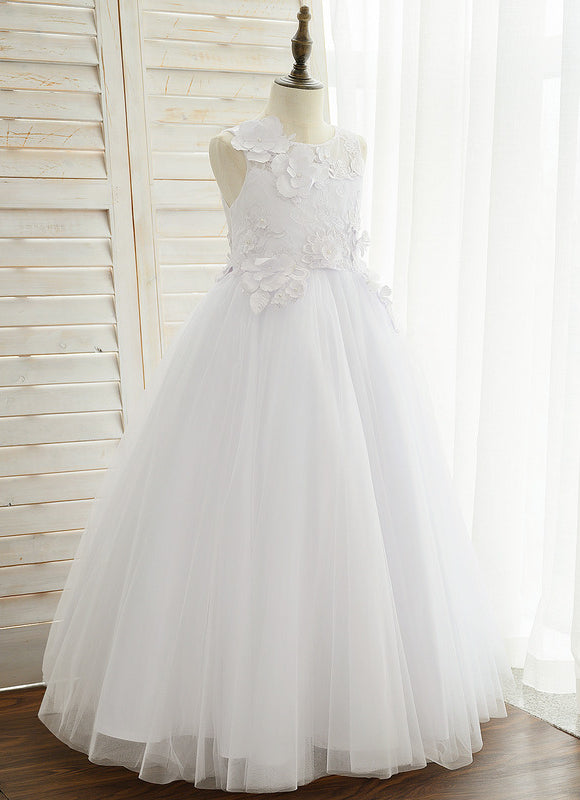 Robe Enfant Florale En Tulle - gallery 2