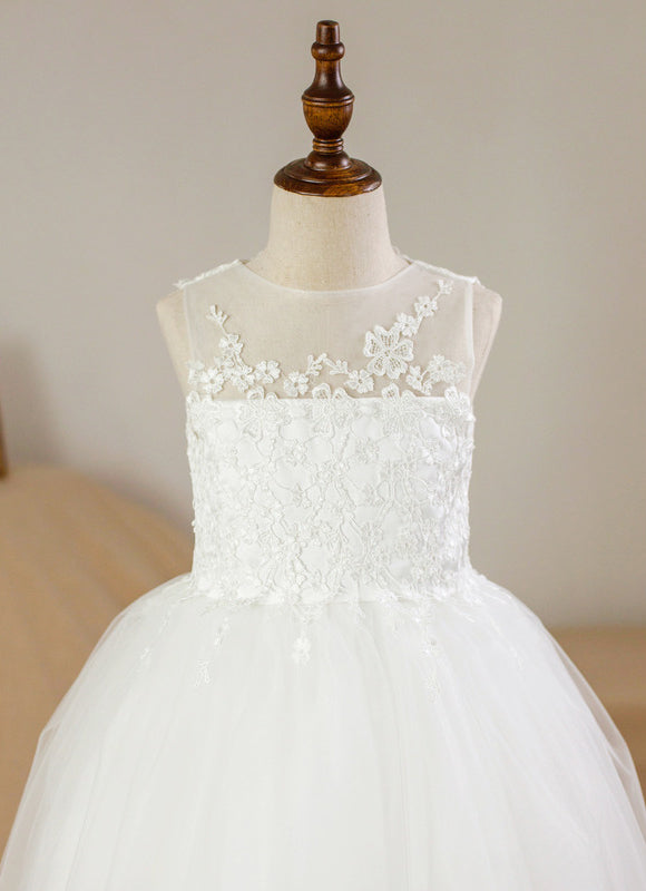 Robe Enfant Nuptiale En Tulle. - gallery 4