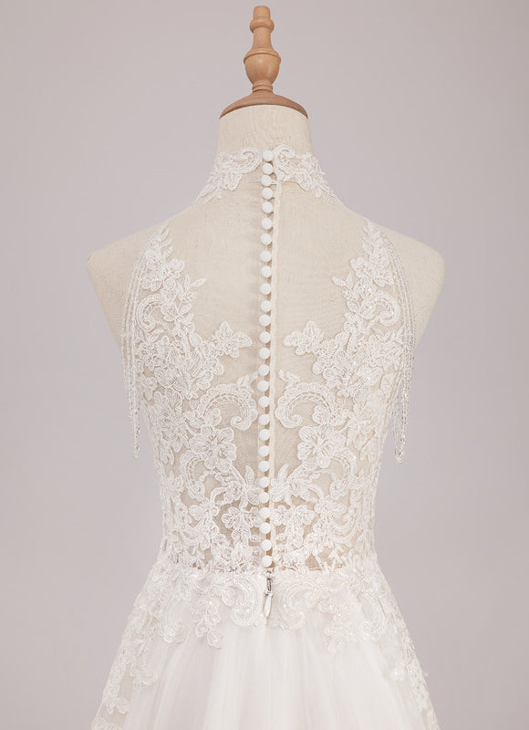 Robe Nuptiale Col Montant Romantique - gallery 6