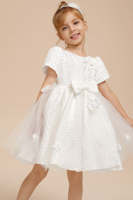 Robe Enfant Satinée À Fleurs Délicates - gallery 8
