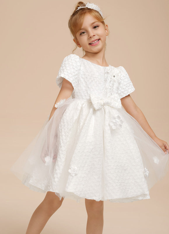 Robe Enfant Satinée À Fleurs Délicates - gallery 8