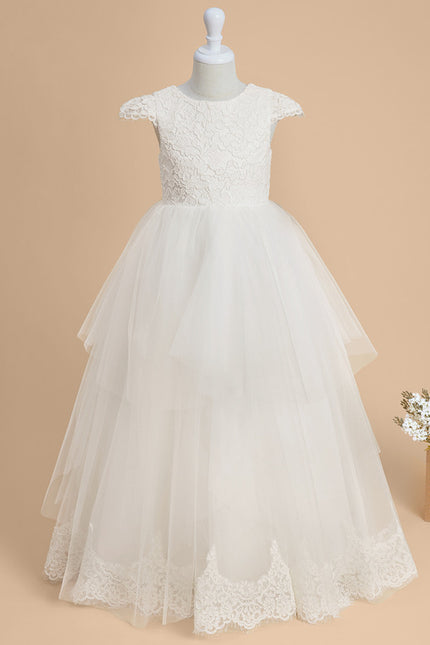 Robe Enfant Tulle Élégante Avec Nœud - gallery 1