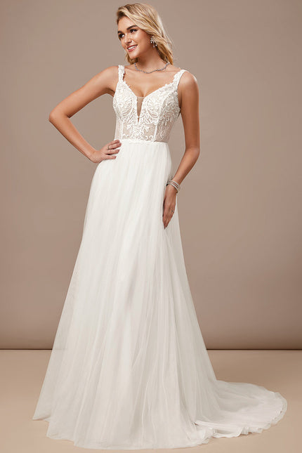 Robe Nuptiale Élégante En Tulle - gallery 3