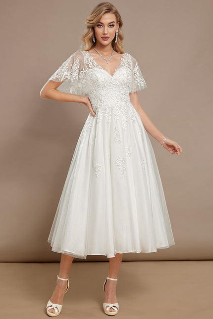 Robe De Mariee Courte En Dentelle
