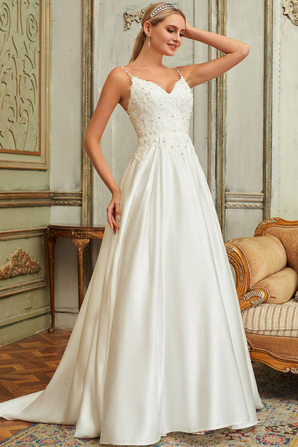 Robe Nuptiale Satinée Avec Poches - gallery 5