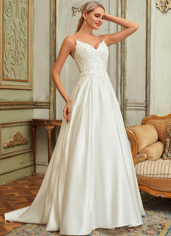 Robe Nuptiale Satinée Avec Poches - gallery 5