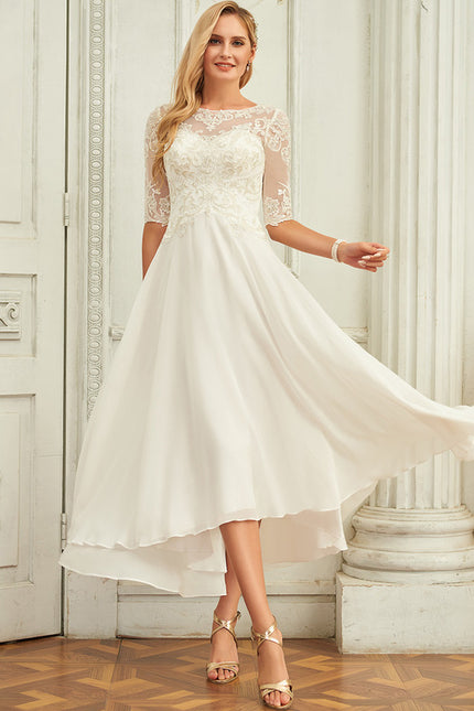 Robe Nuptiale Fluide À Manches Transparentes