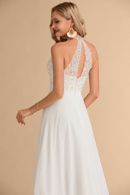 Robe Nuptiale Col Montant Fluide - gallery 6